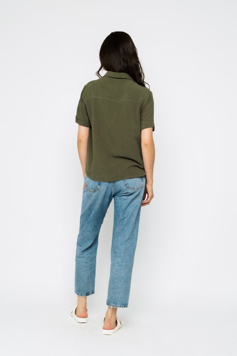 Nina-Roll Cuff Short Sleeve Shirt